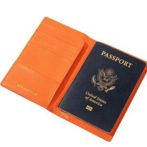 Bandolier Passport and Card Holder -Tan/Orange-
